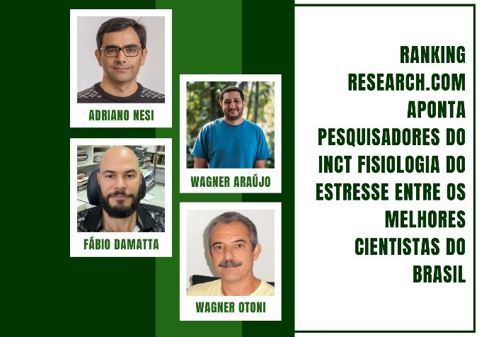 Quatro pesquisadores do INCT Fisiologia de Estresse são reconhecidos como os melhores cientistas do Brasil