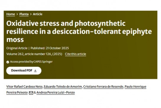 Capa do artigo: Oxidative stress and photosynthetic resilience in a desiccation-tolerant epiphyte moss